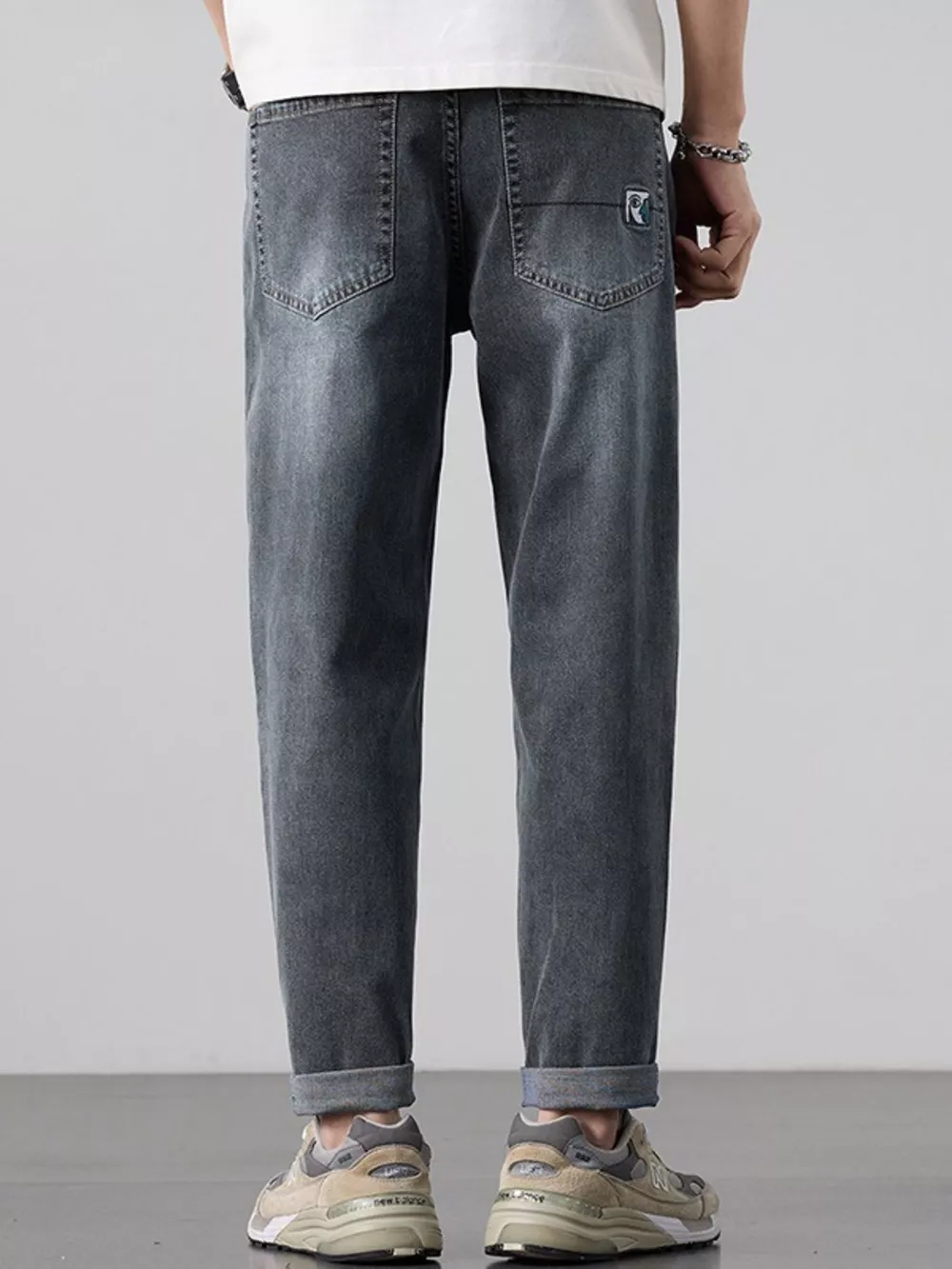 Men's Wash Straight Leg Jeans, image 4