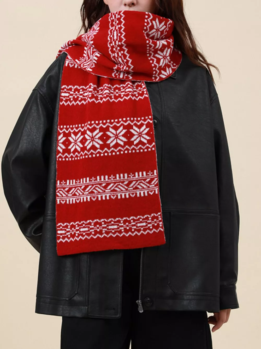 Christmas Snowflake Knit Scarf, image 9