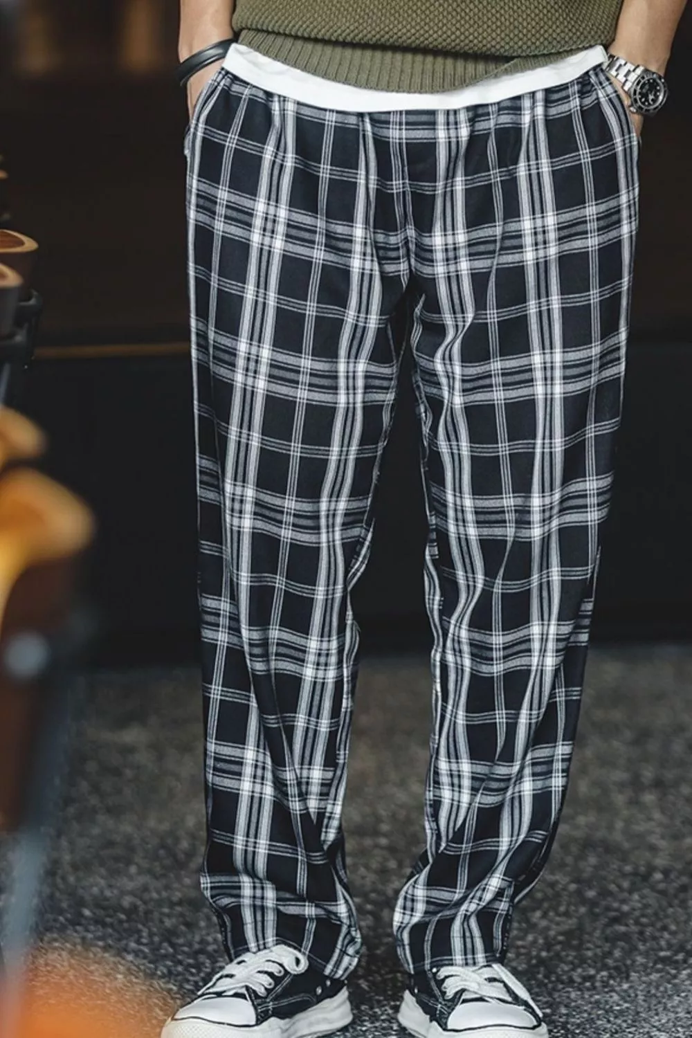 Men's Plus Size Casual Plaid Pants