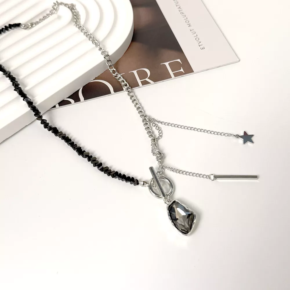Gothic Punk Star Charm Toggle Necklace, image 4