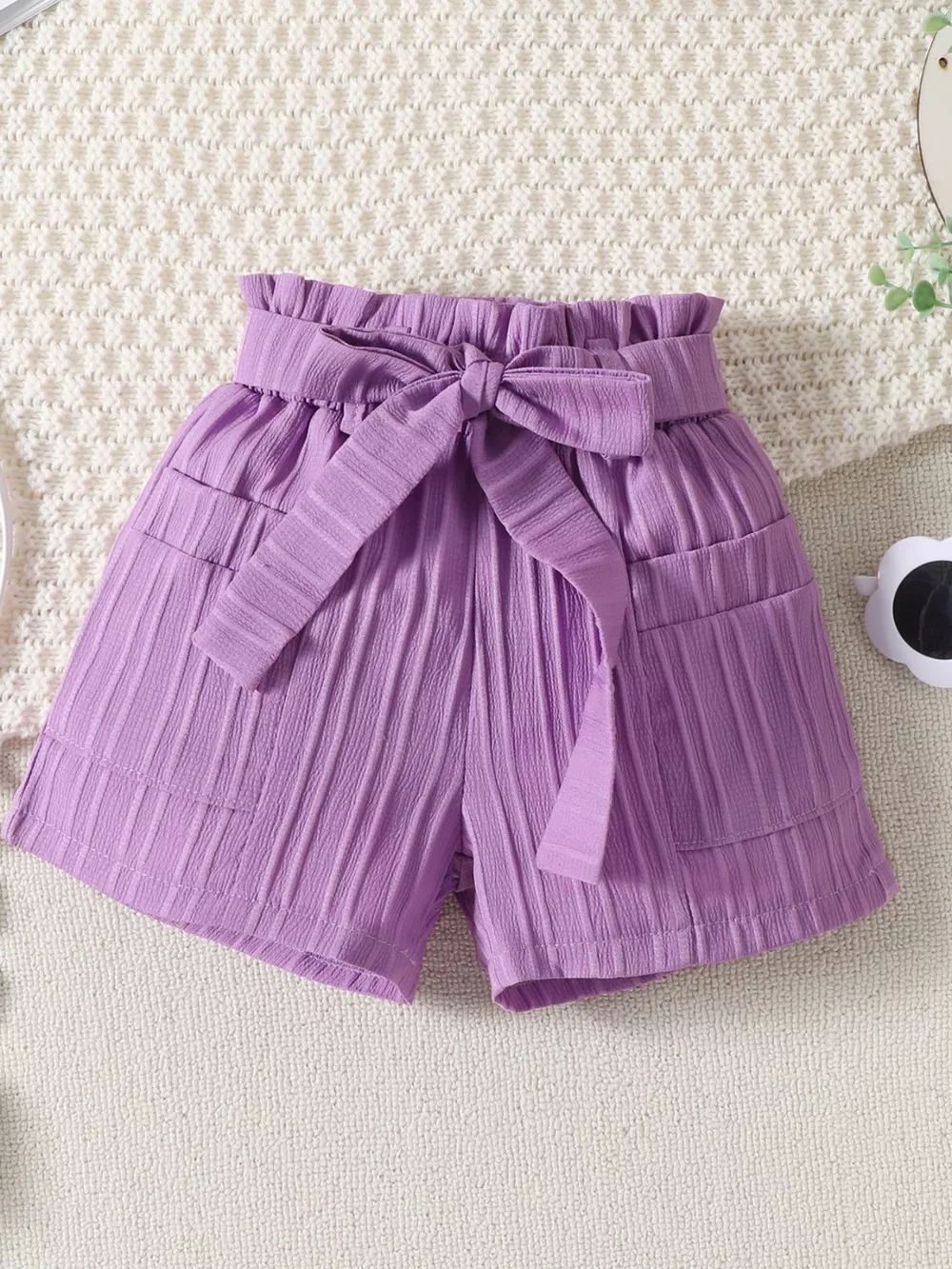 Children's Ribbed Ruffle Trim Top & Shorts Set, image 5