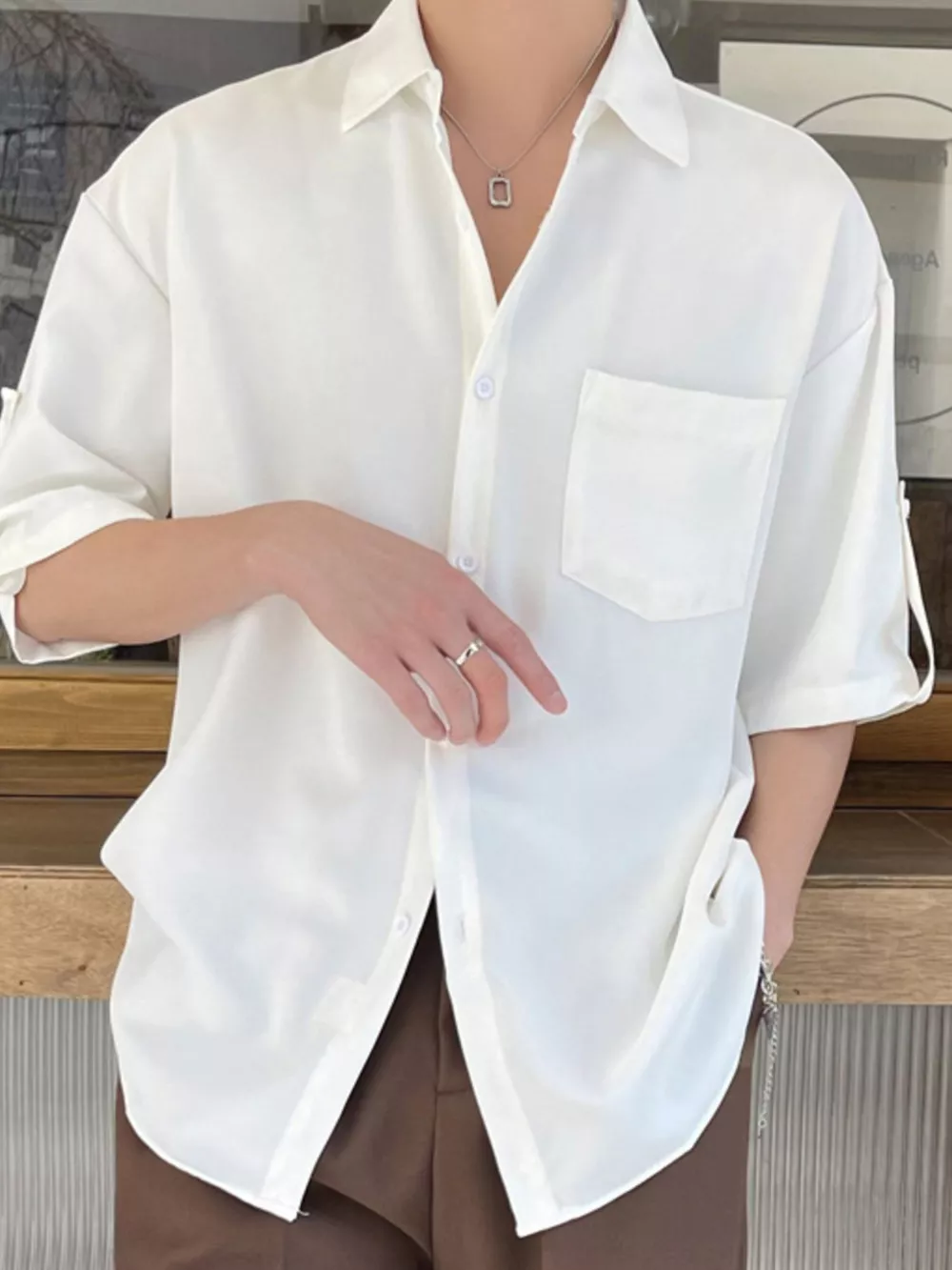 Men's Plus Size Casual Loose Fit Short Sleeve Shirt, image 3