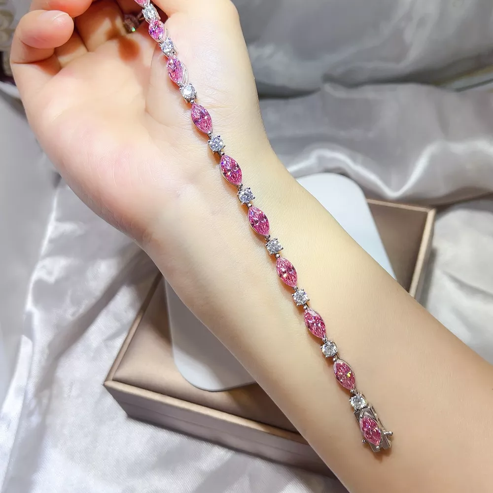 925 Sterling Silver Moissanite Bracelet, image 2