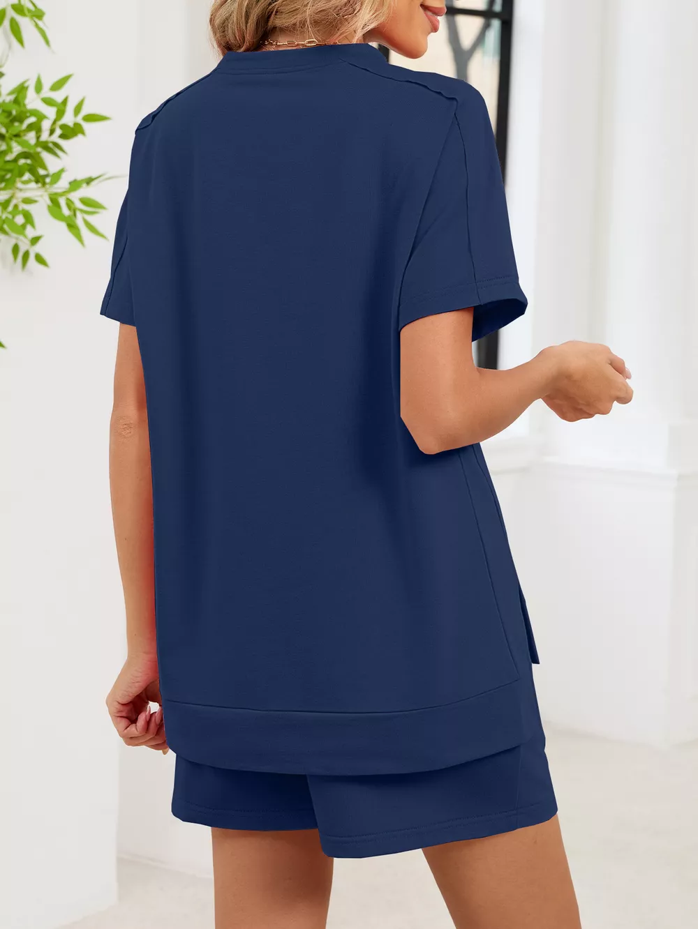 Round Neck Short Sleeve T-Shirt and Shorts Set, image 7