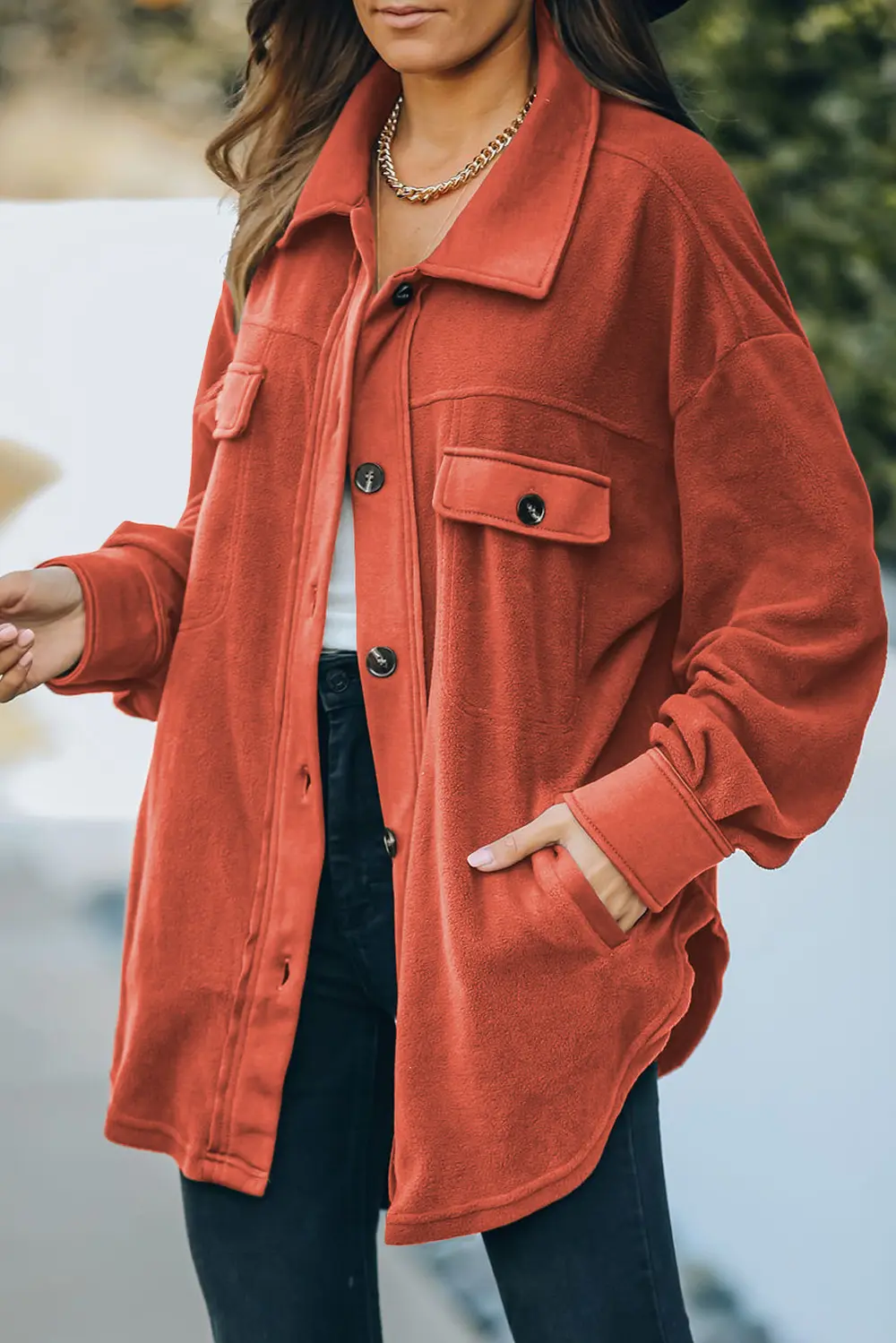 Button Up Collared Neck Long Sleeve Jacket, image 20