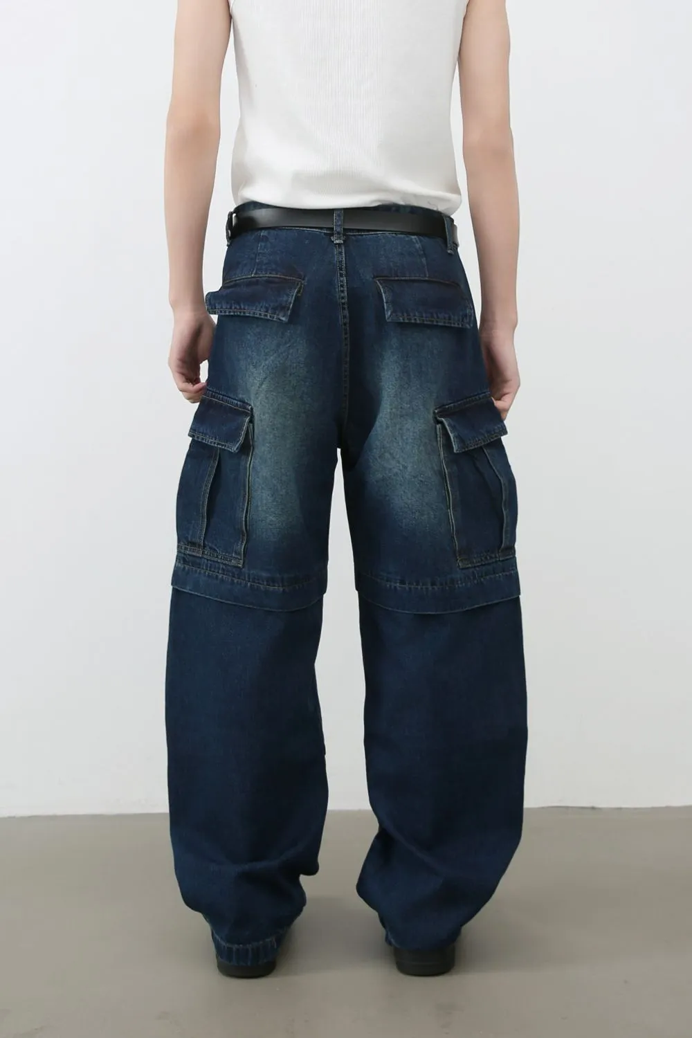 Men's Mid Rise Jeans with Cargo Pockets, image 2