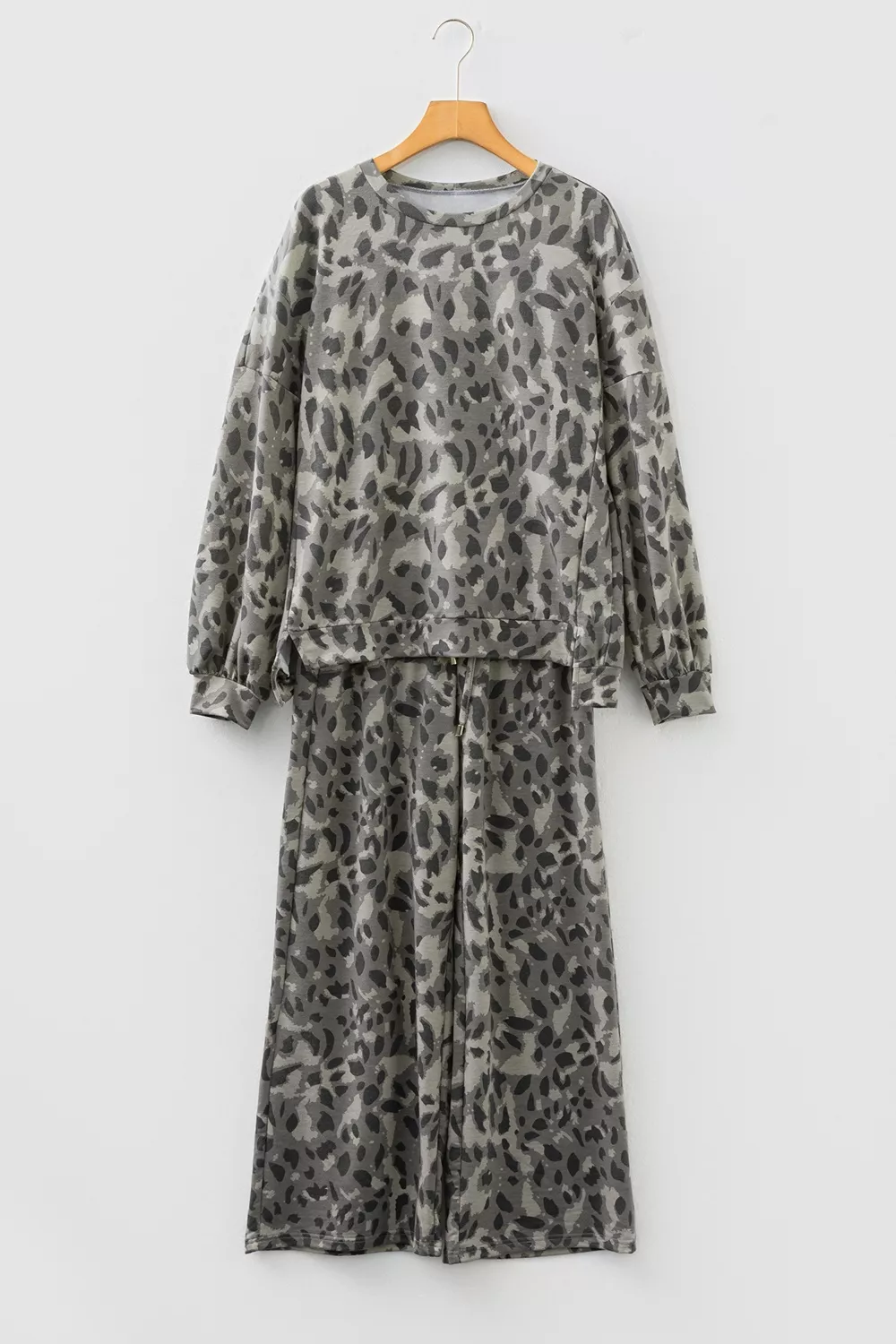 Leopard Print Long Sleeve Top and Pants Set, image 17