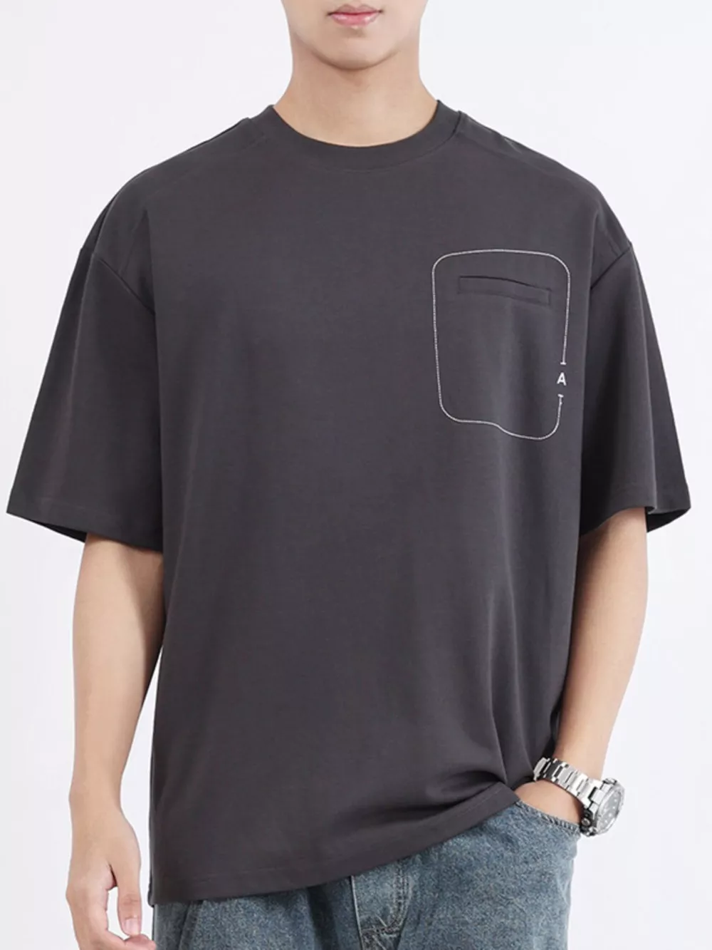 Men's Plus Size Round Neck Half Sleeve T-Shirt, image 2