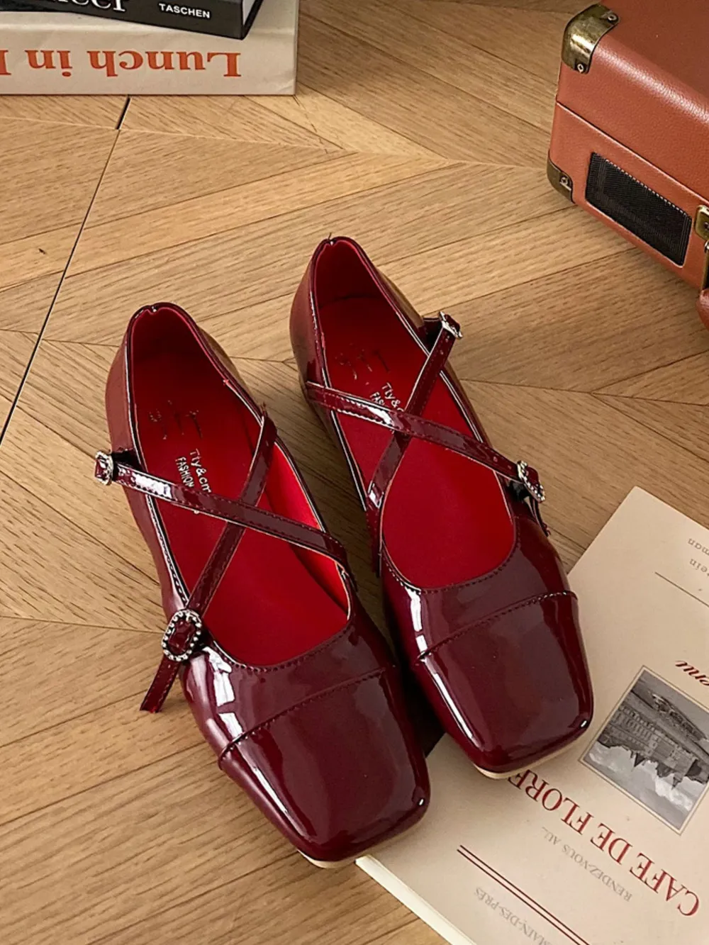 Square Toe Block Heels Mary Jane Shoes, image 2