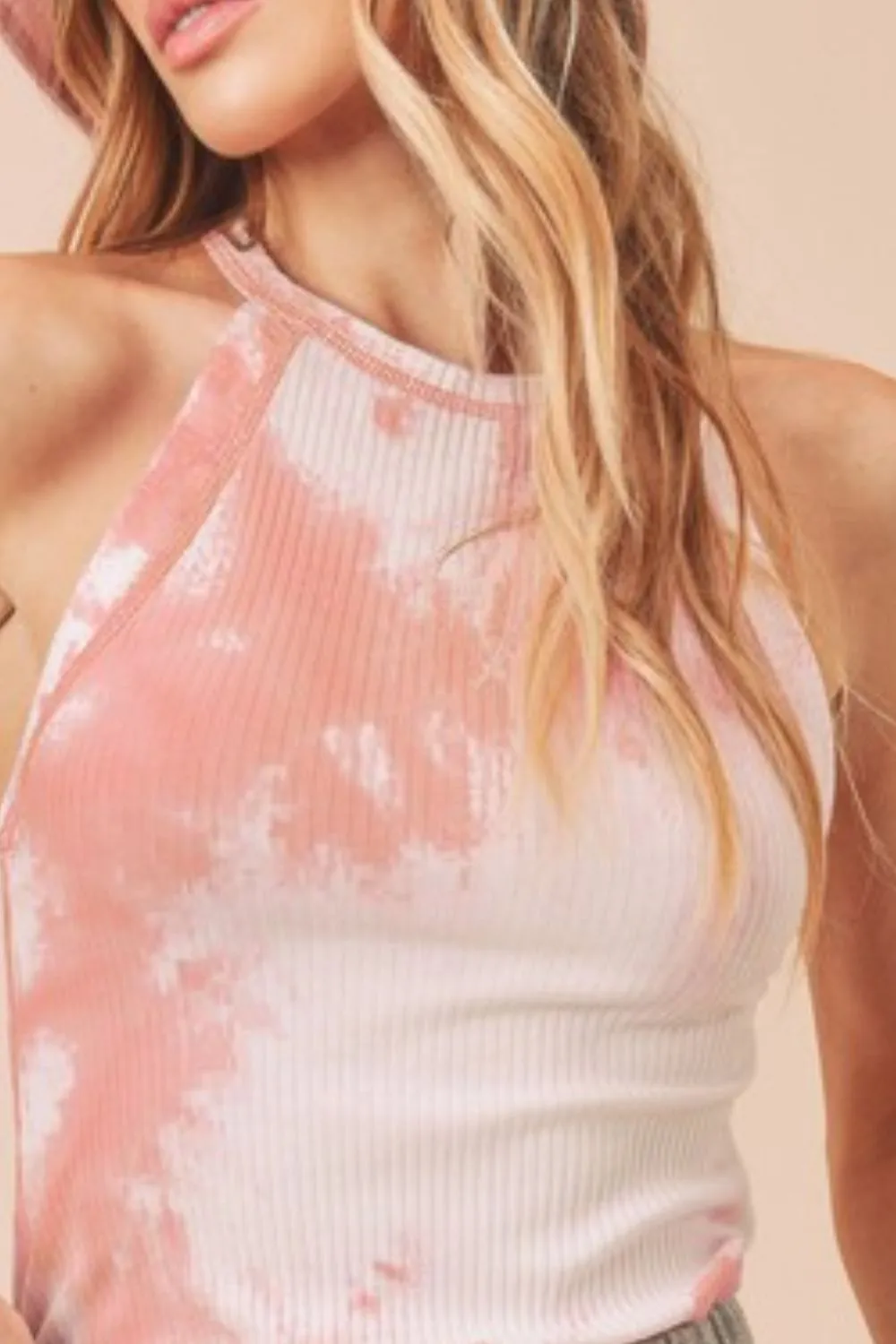 Ribbed Tie-Dye Round Neck Tank, image 3