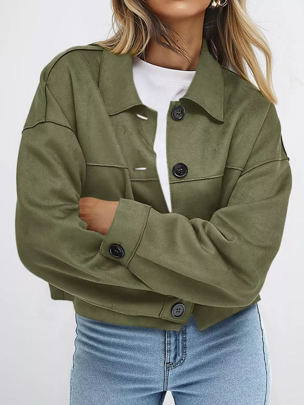 Button-Down Cropped Jacket, image 14