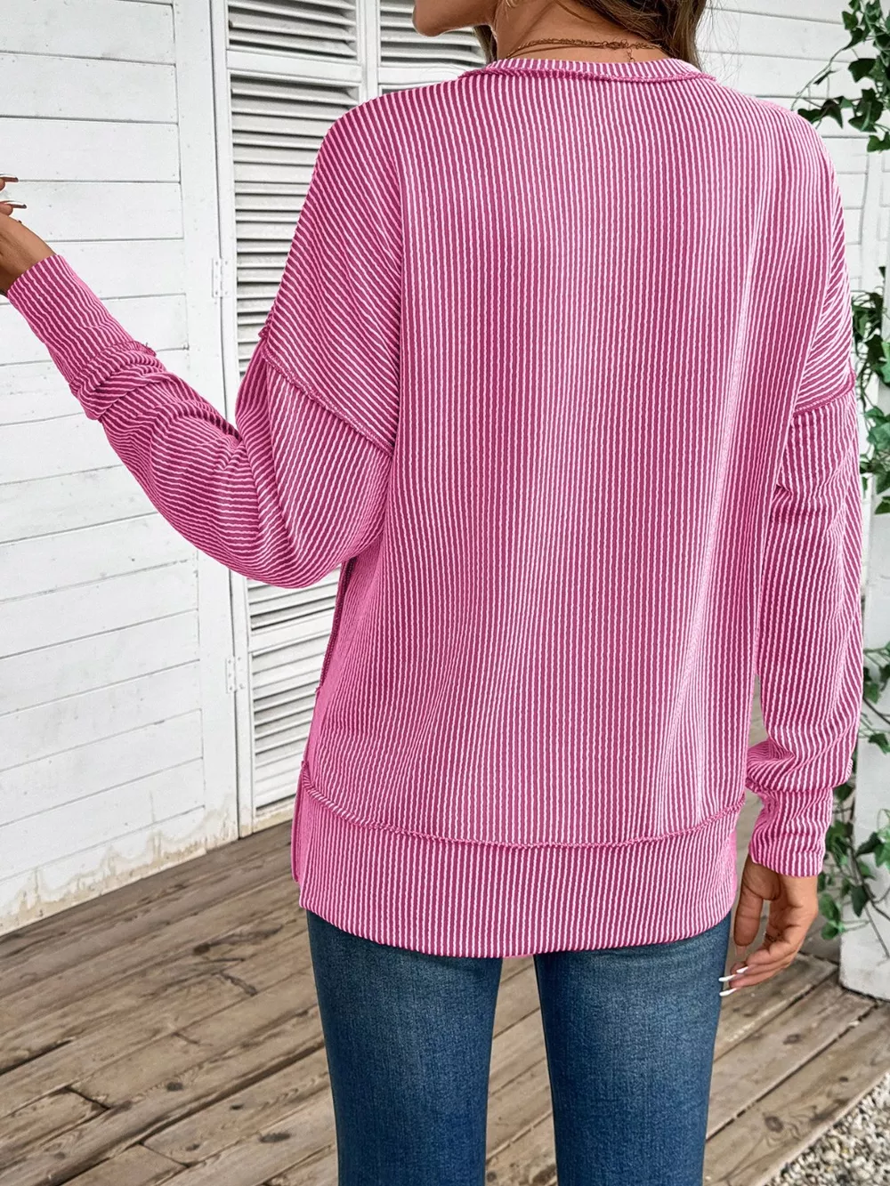 Side Slit Round Neck Sweatshirt, image 21
