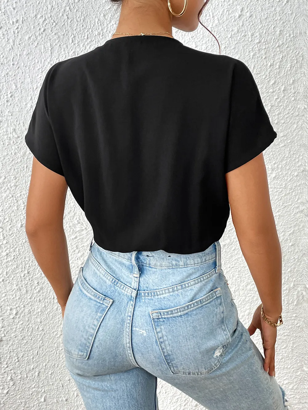 Surplice Short Sleeve Ruched Bodysuit, image 6