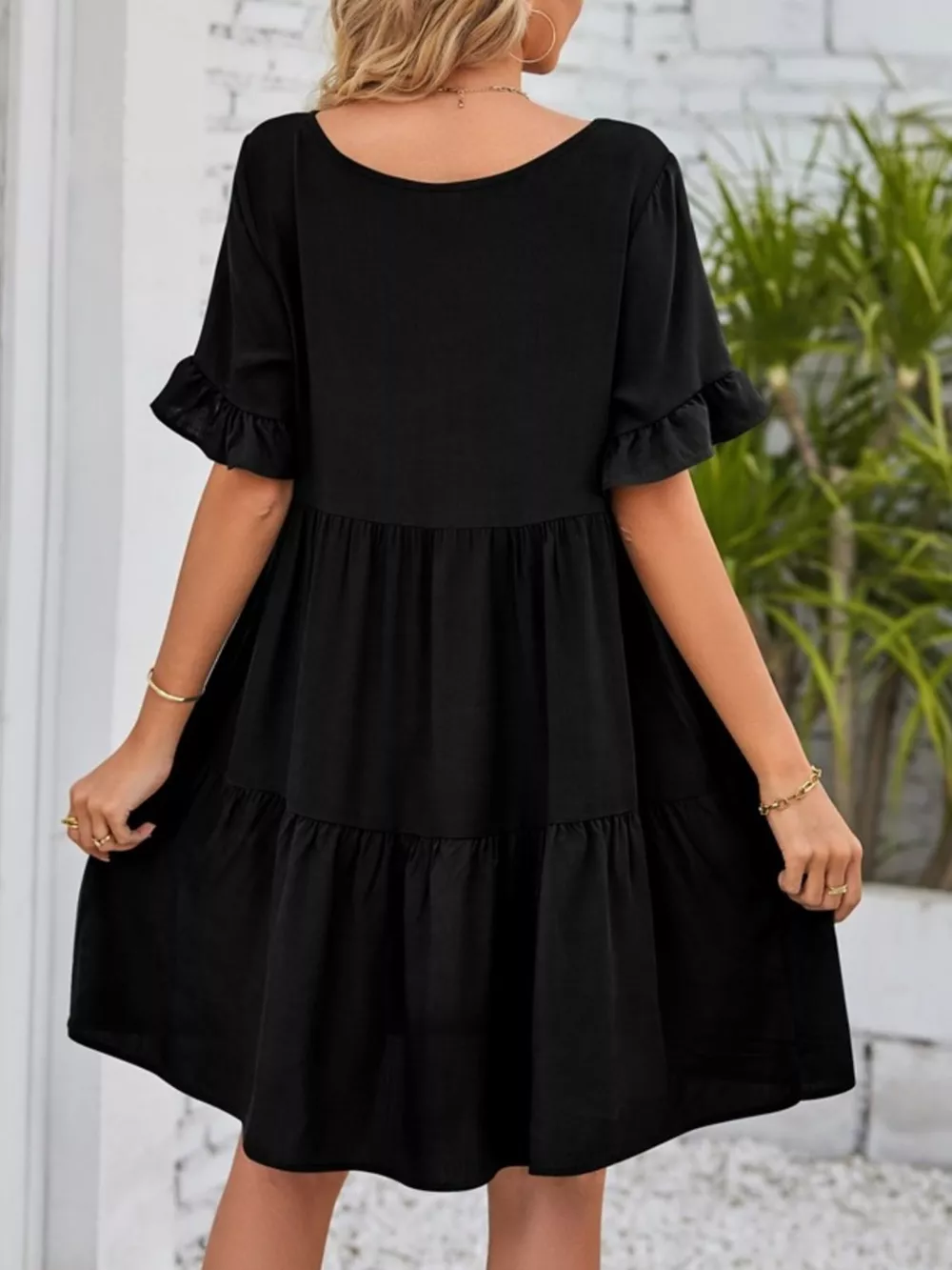 Ruffled Sleeve Tiered Mini Dress, image 10