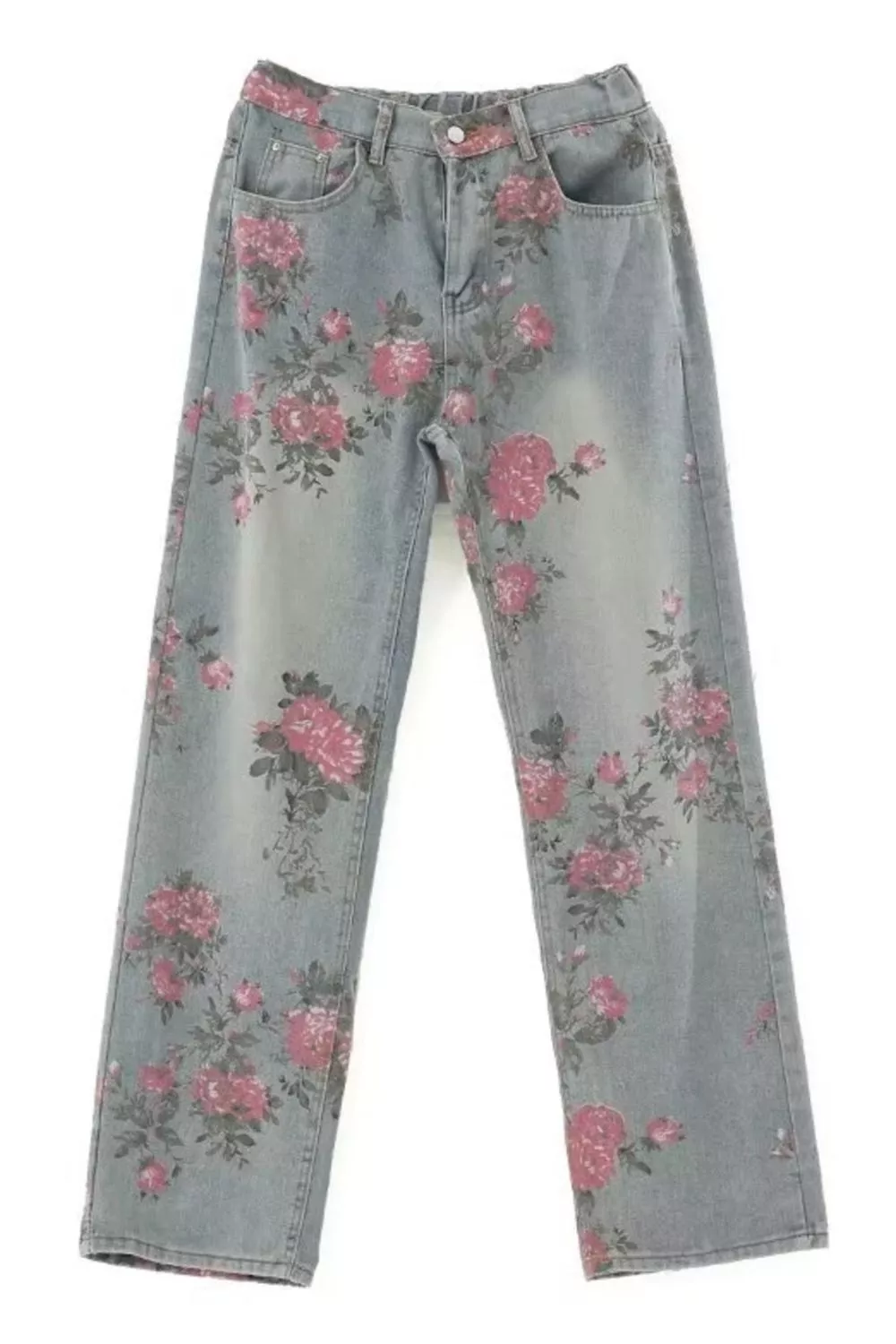 Men's Full Size Floral Print Wide Leg Jeans Plus Size, image 3