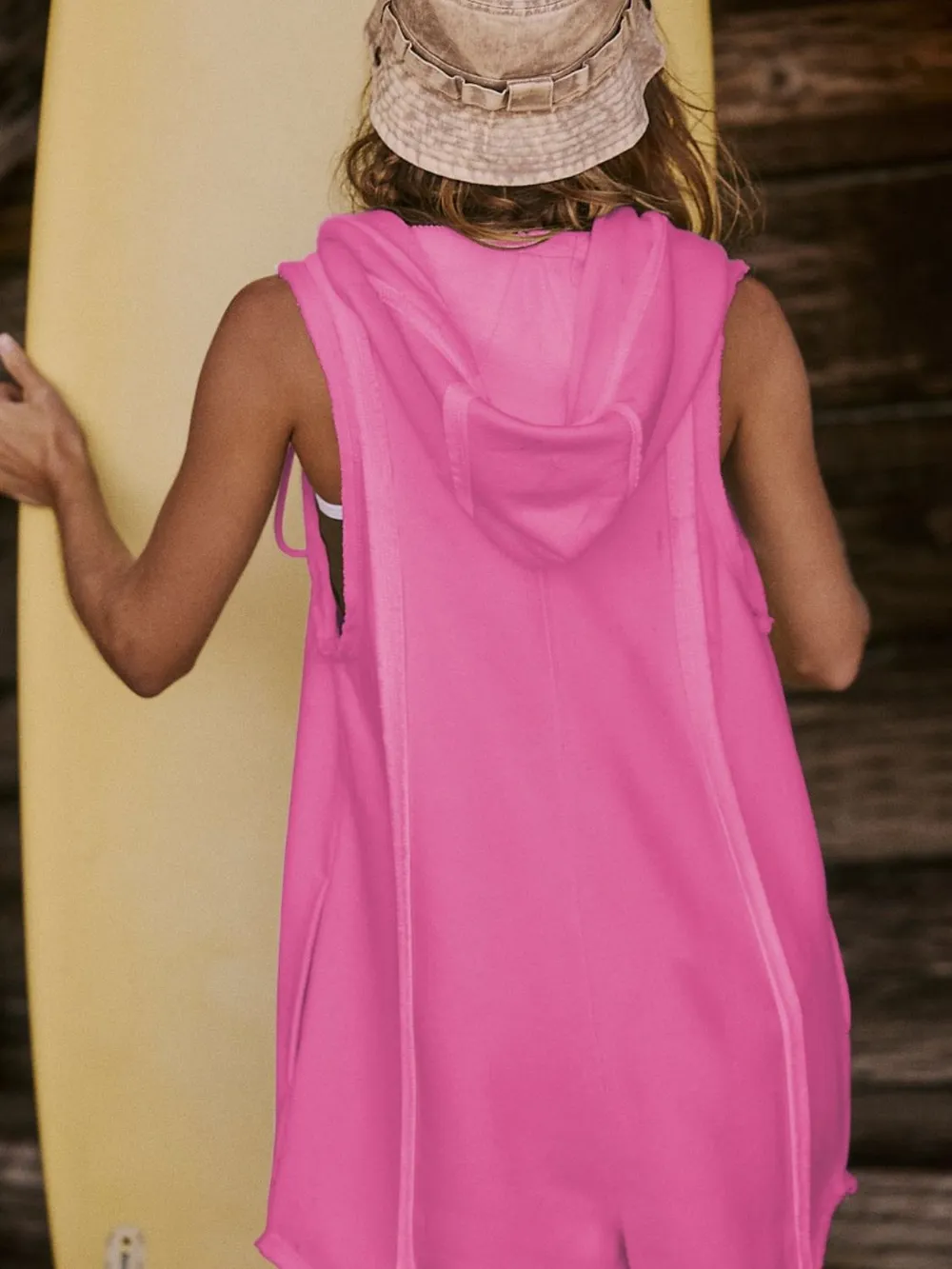 Half Zipped Hooded Sleeveless Romper, image 17