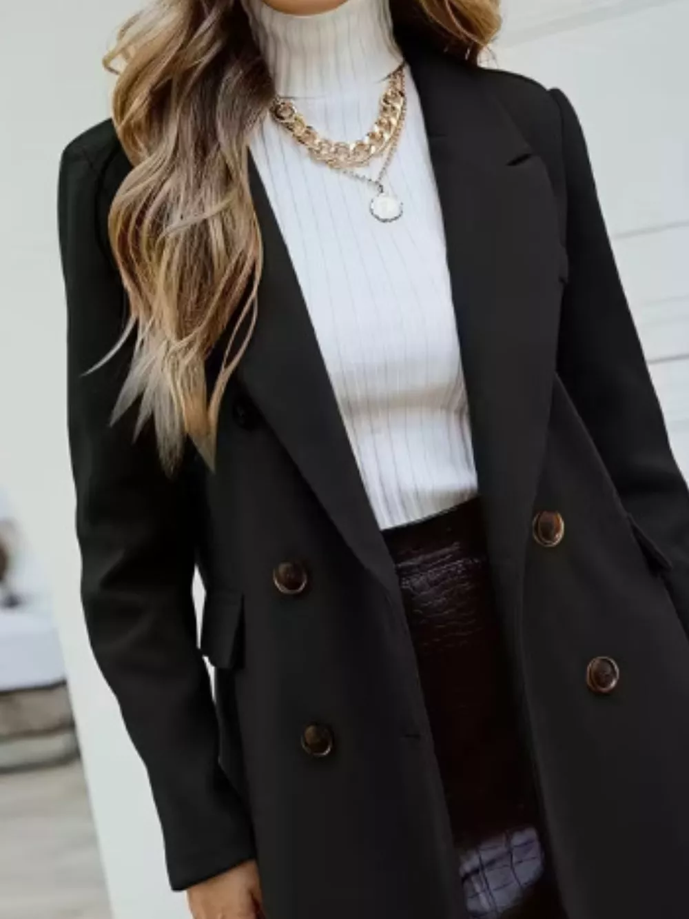 Double-Breasted Longline Coat, image 2
