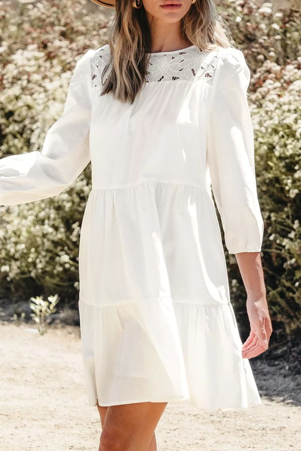 3/4 Sleeve Tiered Mini Dress, image 9