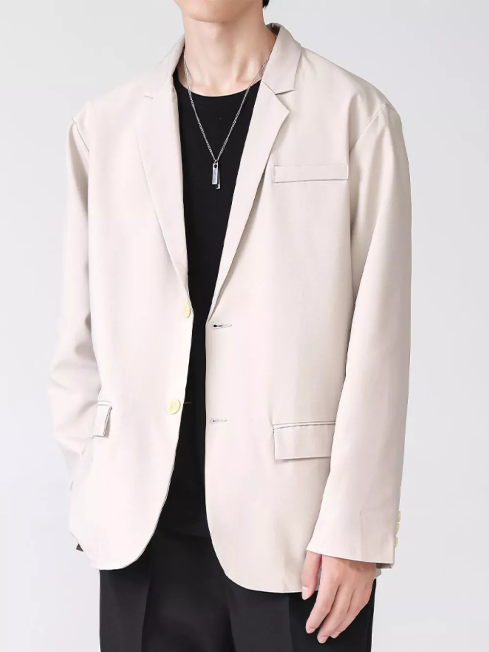 Men's Full Size Lapel Collar Button Up Blazer Plus Size, image 5