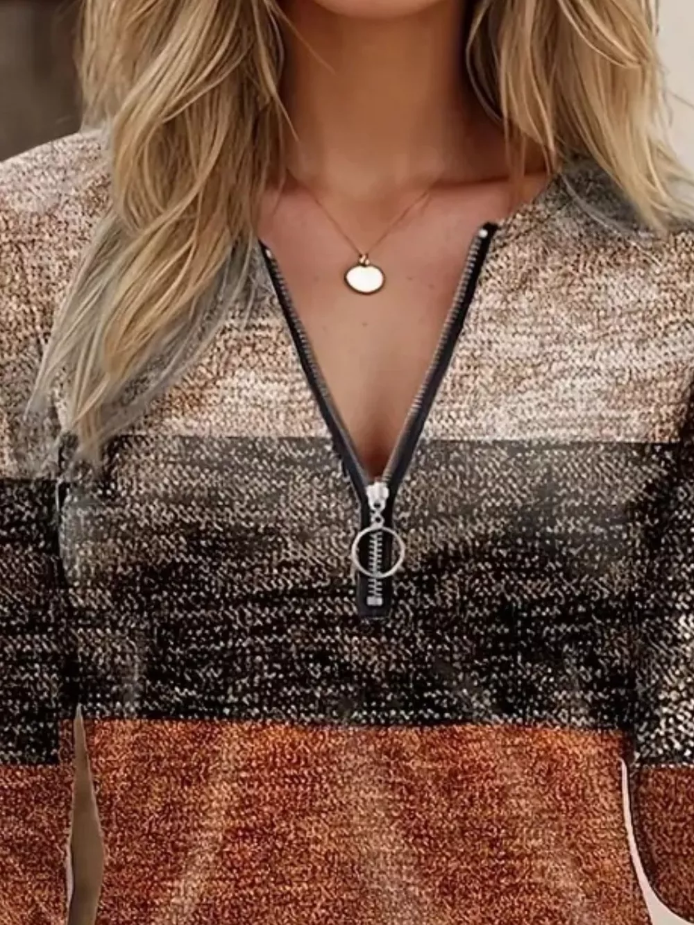 Quarter Zip Color Block Top, image 3