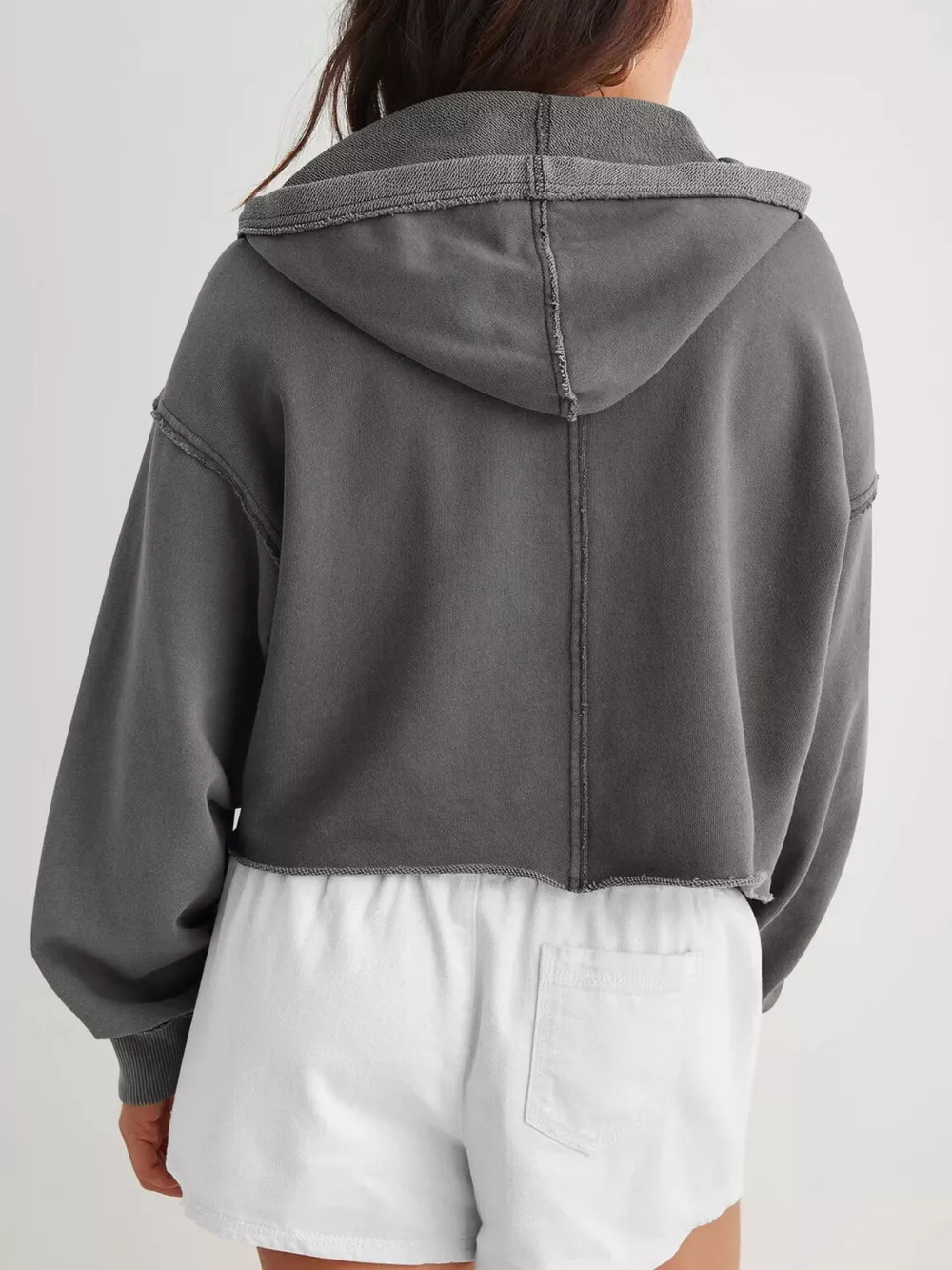 Exposed Seam Dropped Shoulder Hoodie, image 20