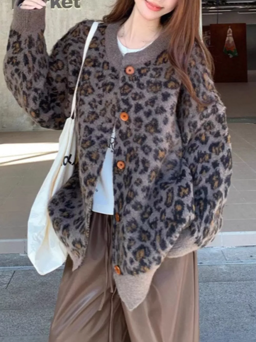 Leopard Button Up Cardigan, image 4