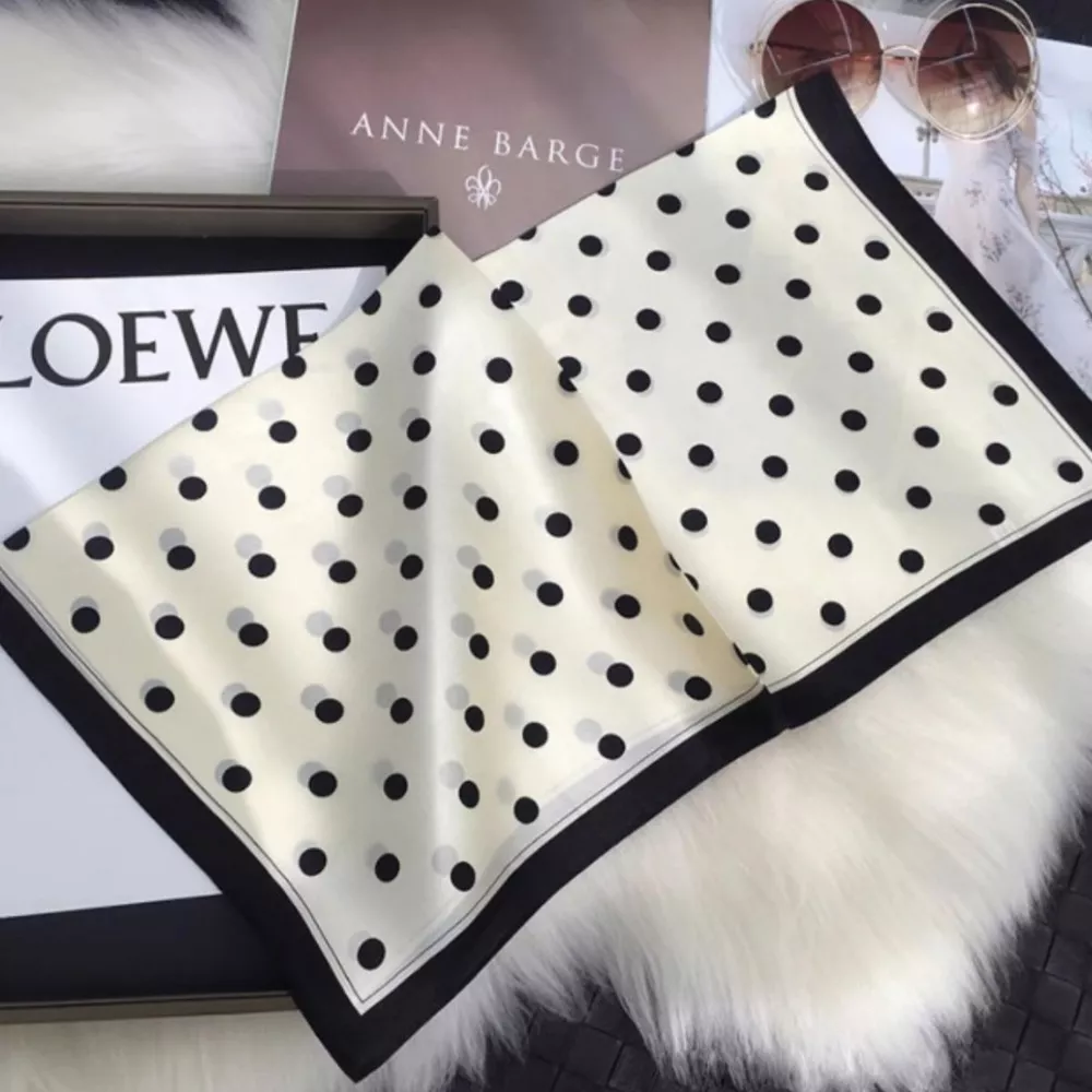 Elegant Polka Dot Silk Scarf, image 3