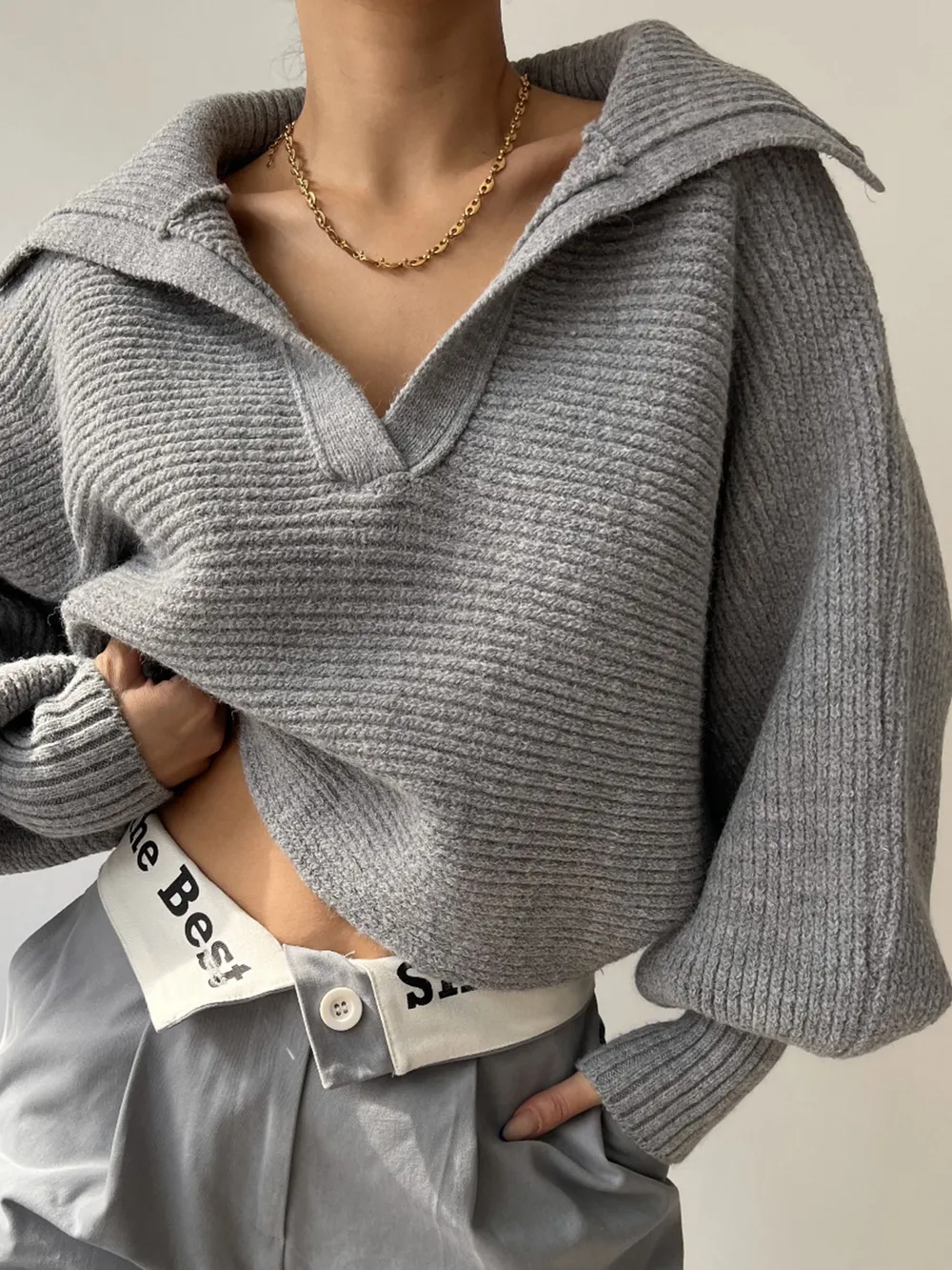 Johnny Collar Long Sleeve Sweater, image 22