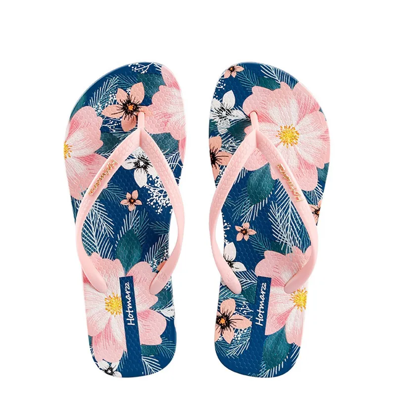 Floral Print Summer Toe Post Slippers, image 3