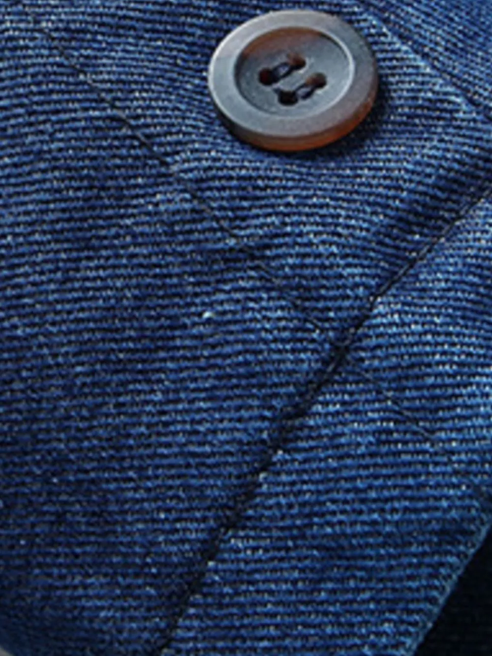 Men's Plus Size Button Up Long Sleeve Denim Blazer, image 7