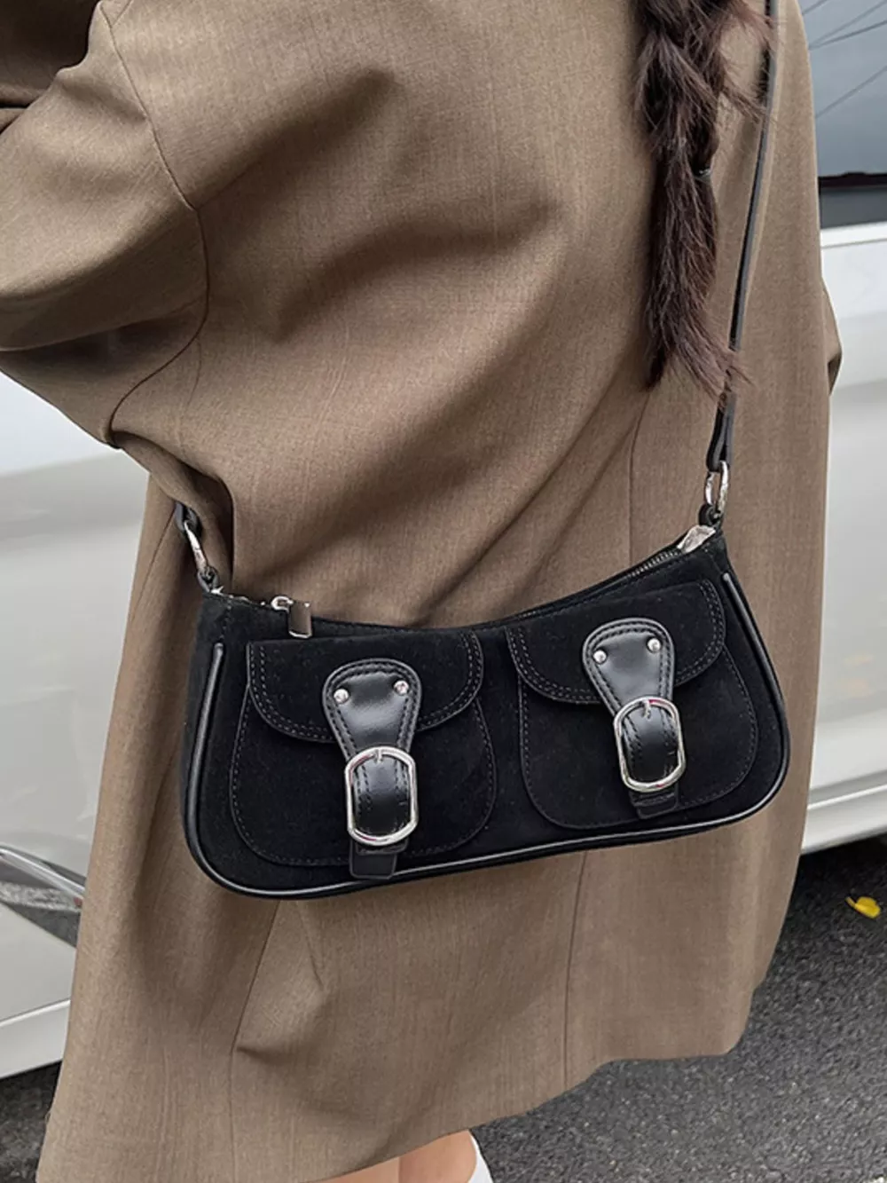 Buckle Decor Shoulder Bag, image 3