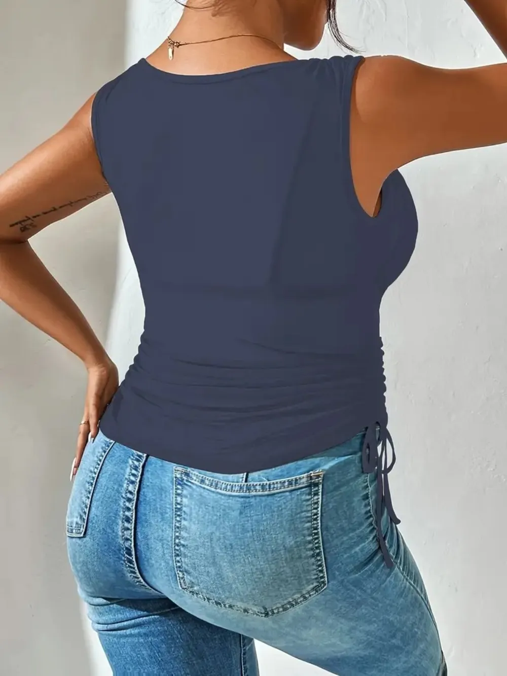 Side Drawstring Ruched Tank, image 24