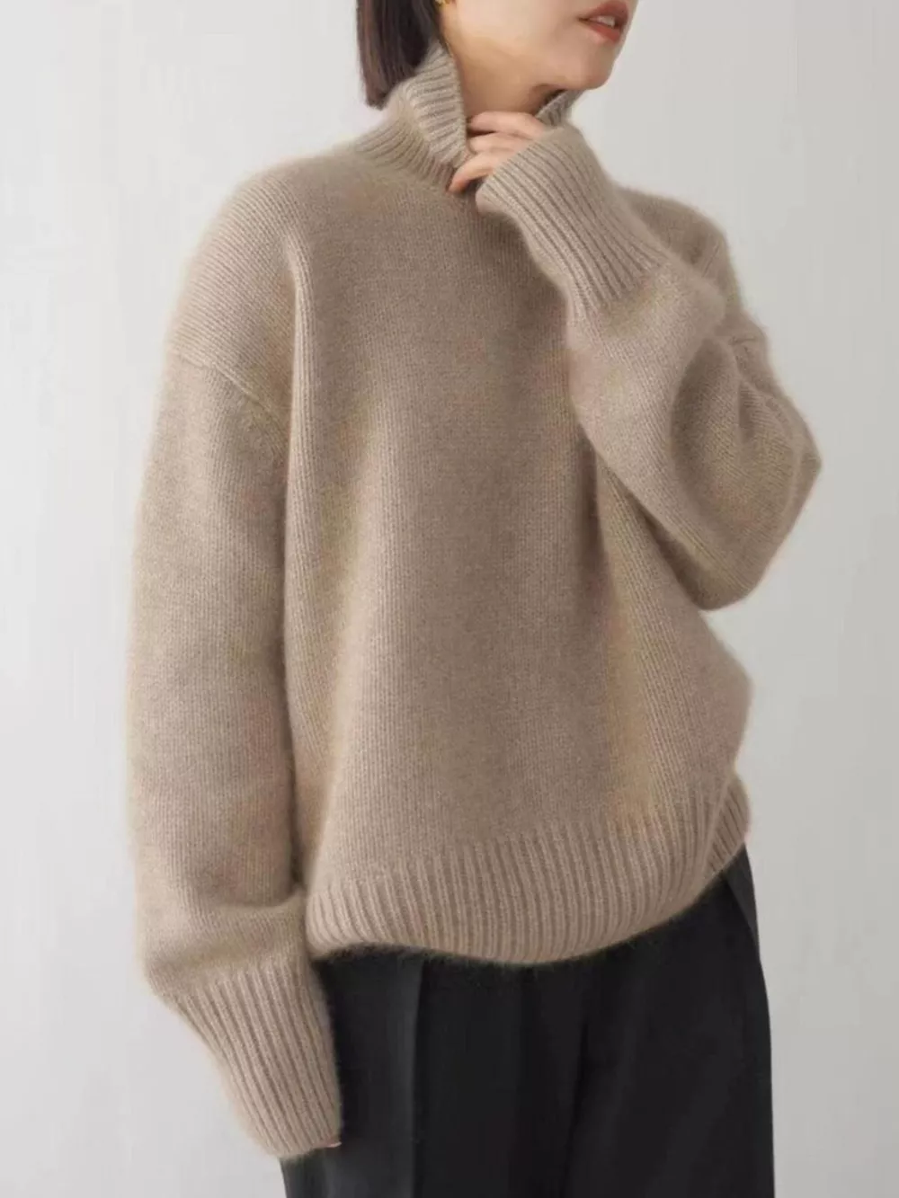 Turtleneck Dropped Shoulder Sweater, image 13