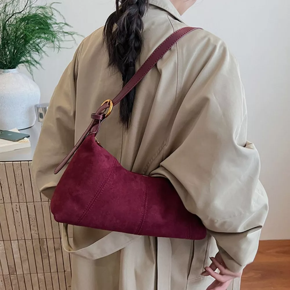 Lightweight Solid Color Shoulder Bag, image 13