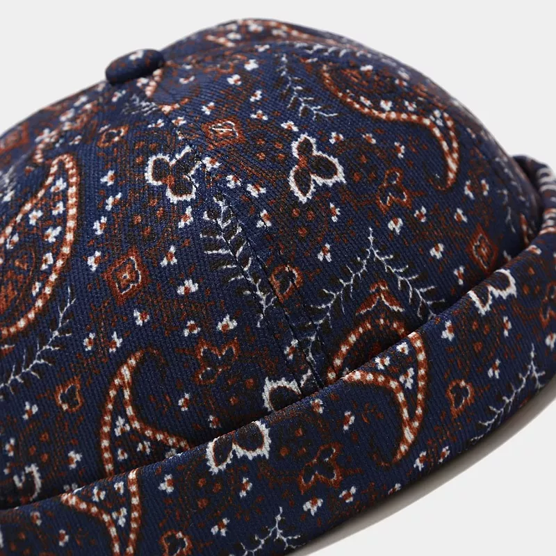 Vintage Paisley Print Brimless Hat, image 4