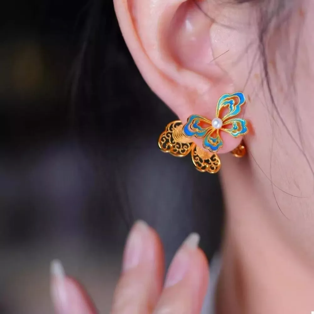 Butterfly Stud Earrings, image 4