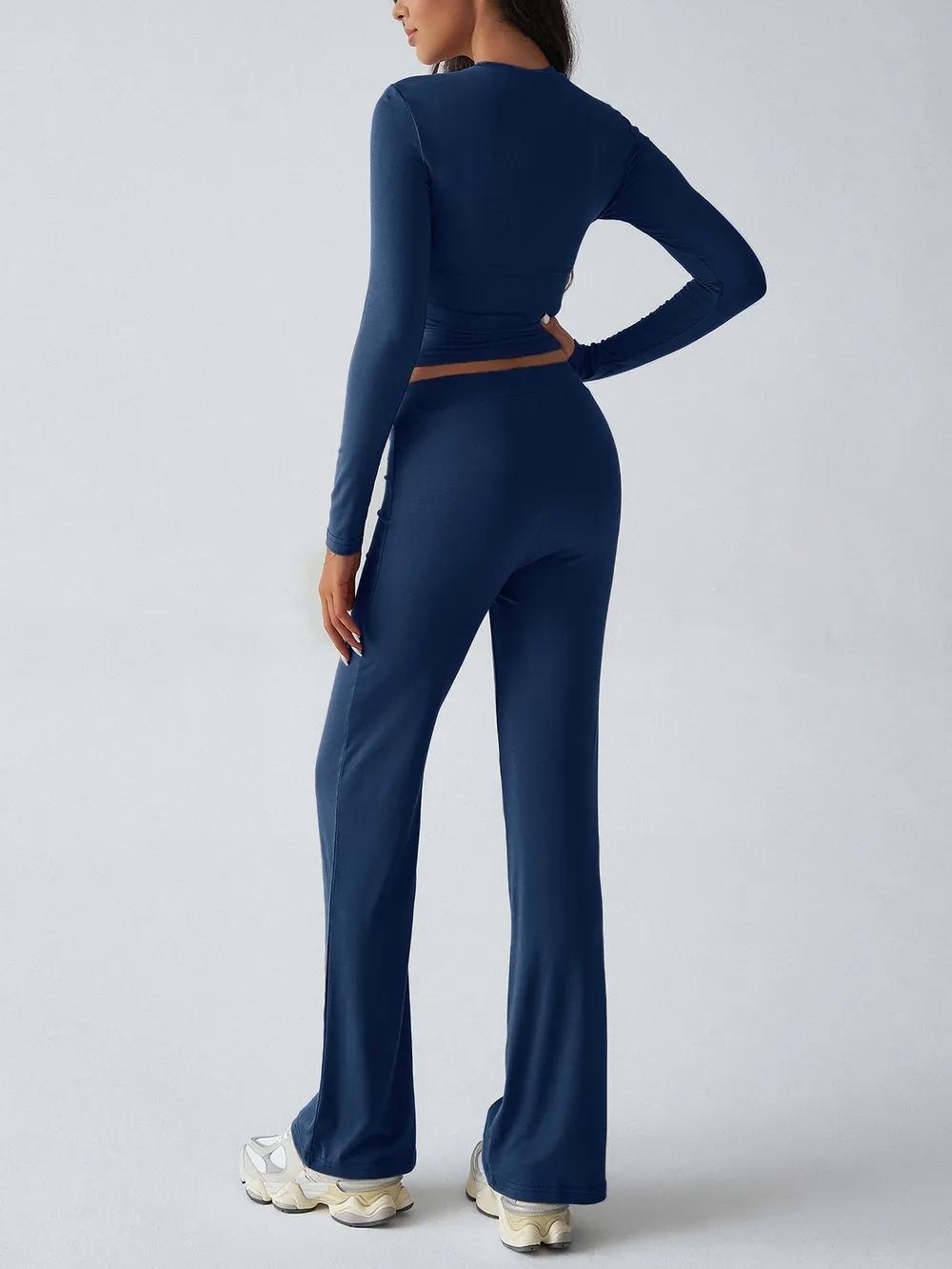 Round Neck Long Sleeve Top and Pants Set, image 8