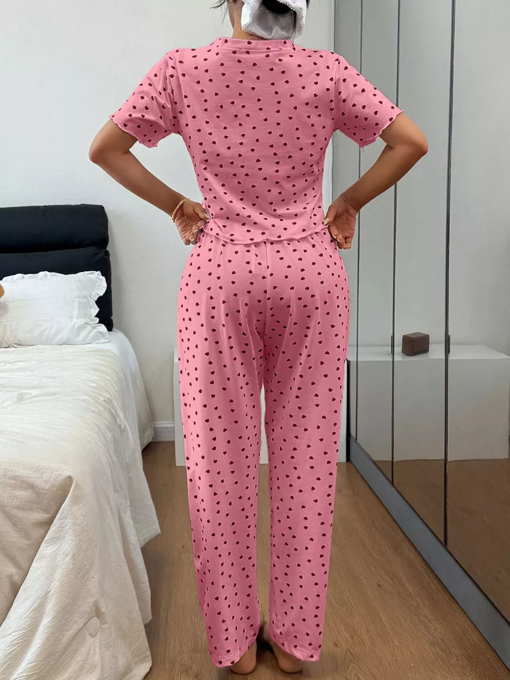 Polka Dot Short Sleeve Top and Shorts Set, image 9