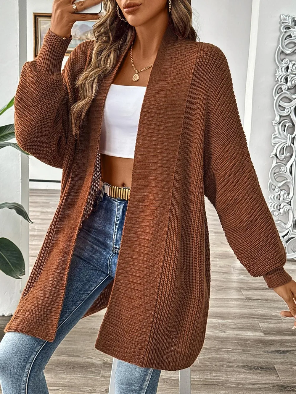 Open Front Long Sleeve Cardigan, image 4