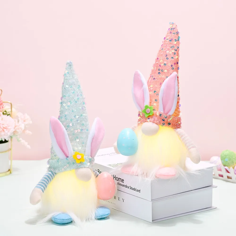 Easter Sequin Pointed Hat Faceless Gnome, image 5