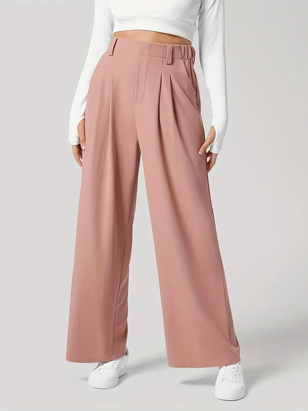 Wide Leg Pants with Pockets, image 2