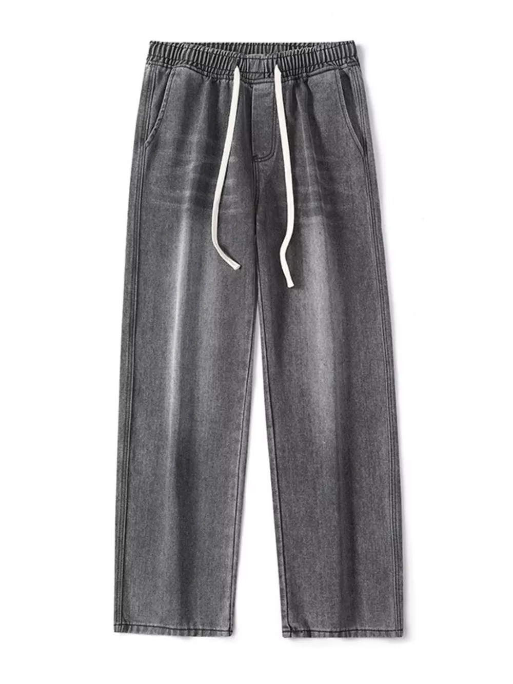 Men's Full Size Drawstring Wash Wide Leg Jeans Plus Size, image 10
