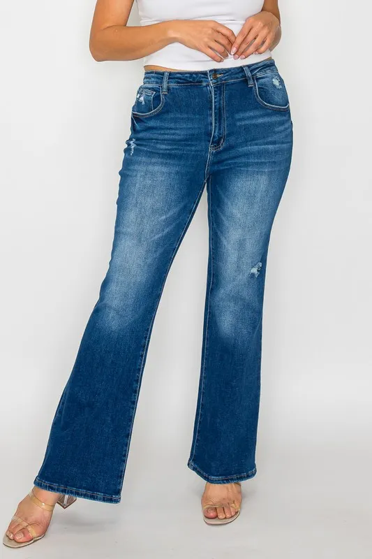Full Size High Rise Bootcut Jeans with Pockets, image 10