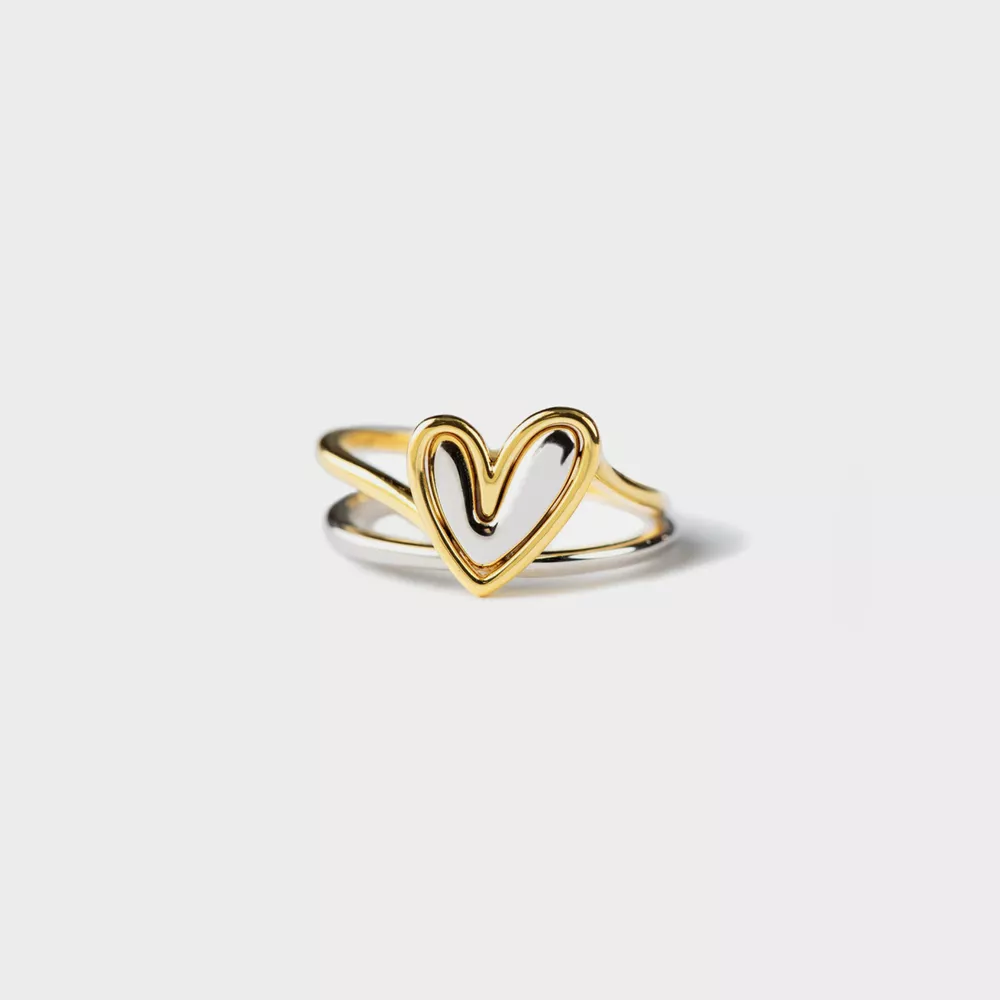 Heart Shape Irregular 925 Sterling Silver Ring