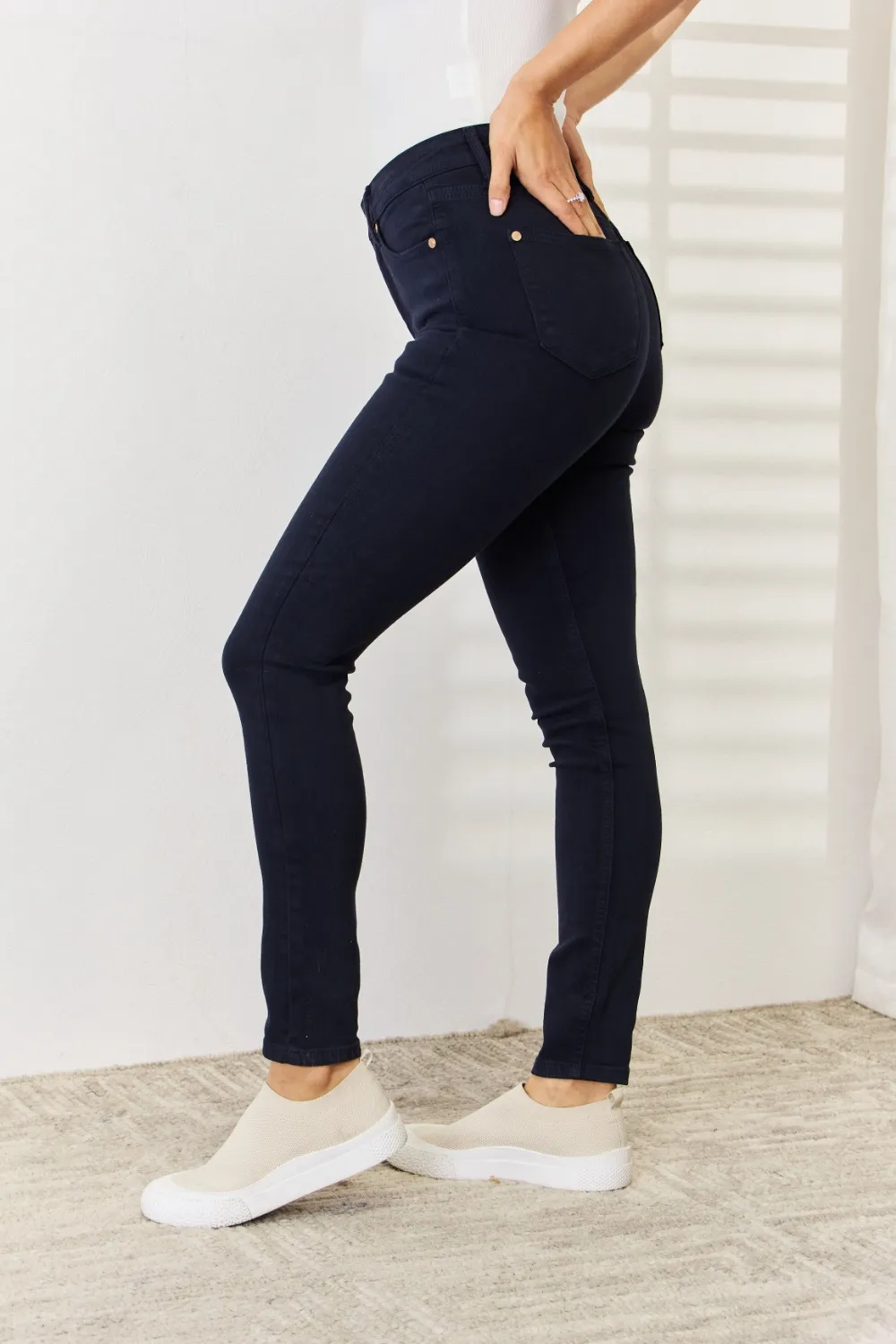 Full Size Garment Dyed Tummy Control Skinny Jeans, image 8