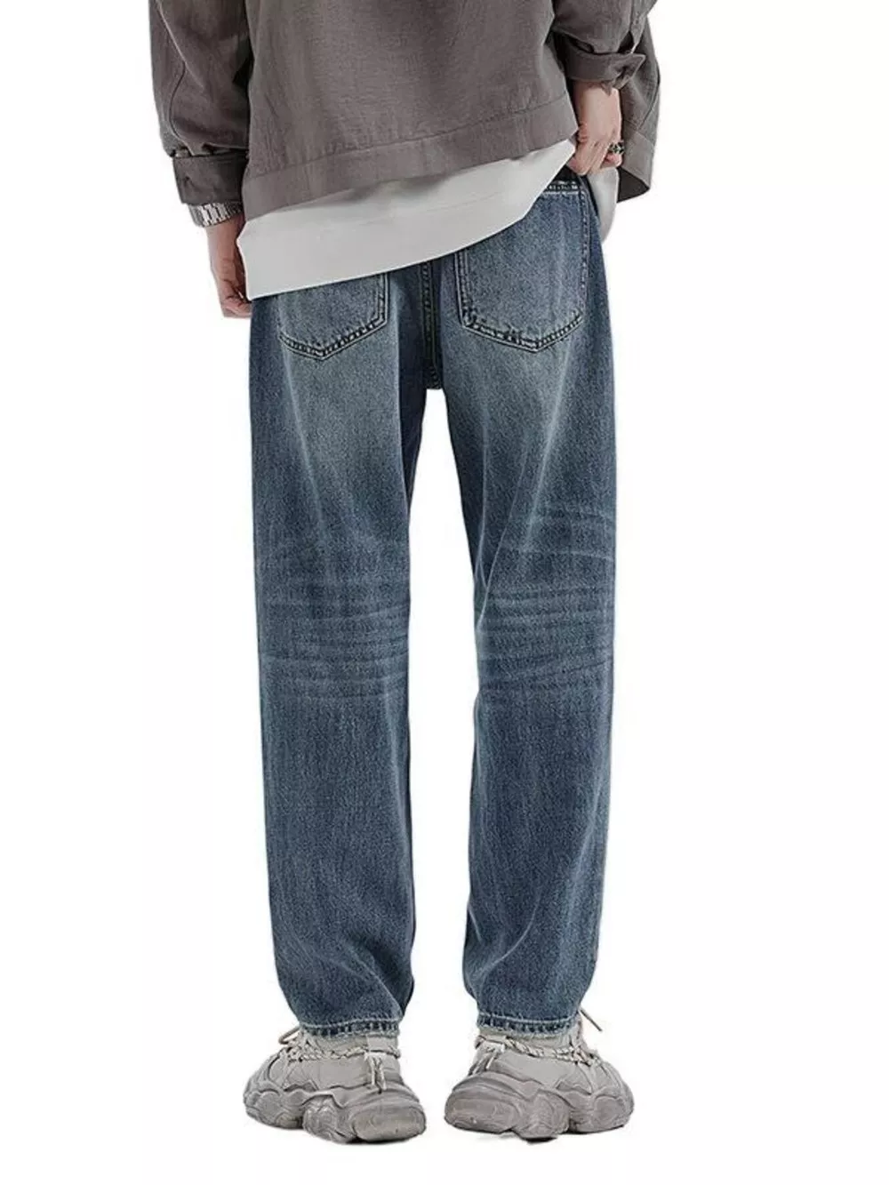 Men's Relaxed Fit Wash Jeans, image 6