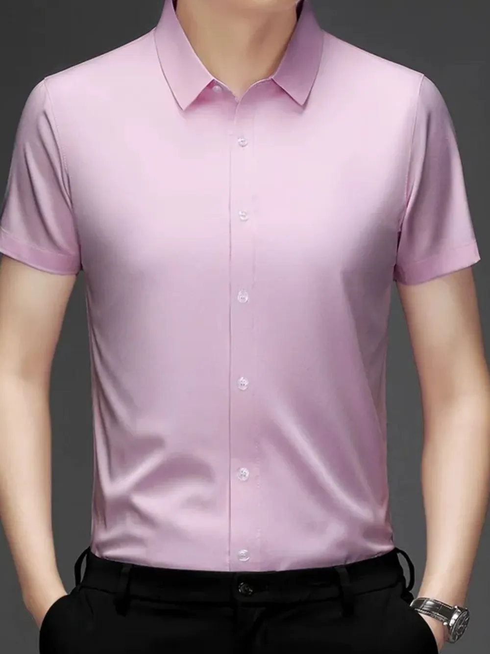 Men's Button Up Short Sleeve Shirt, image 5