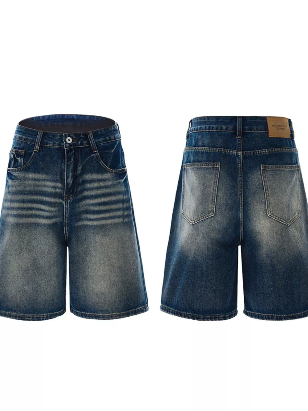 Men's Washed Loose Fit Denim Shorts, image 3