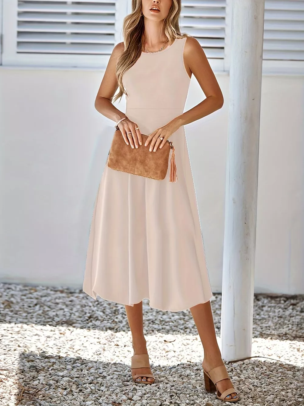 Sleeveless A-Line Midi Dress, image 20