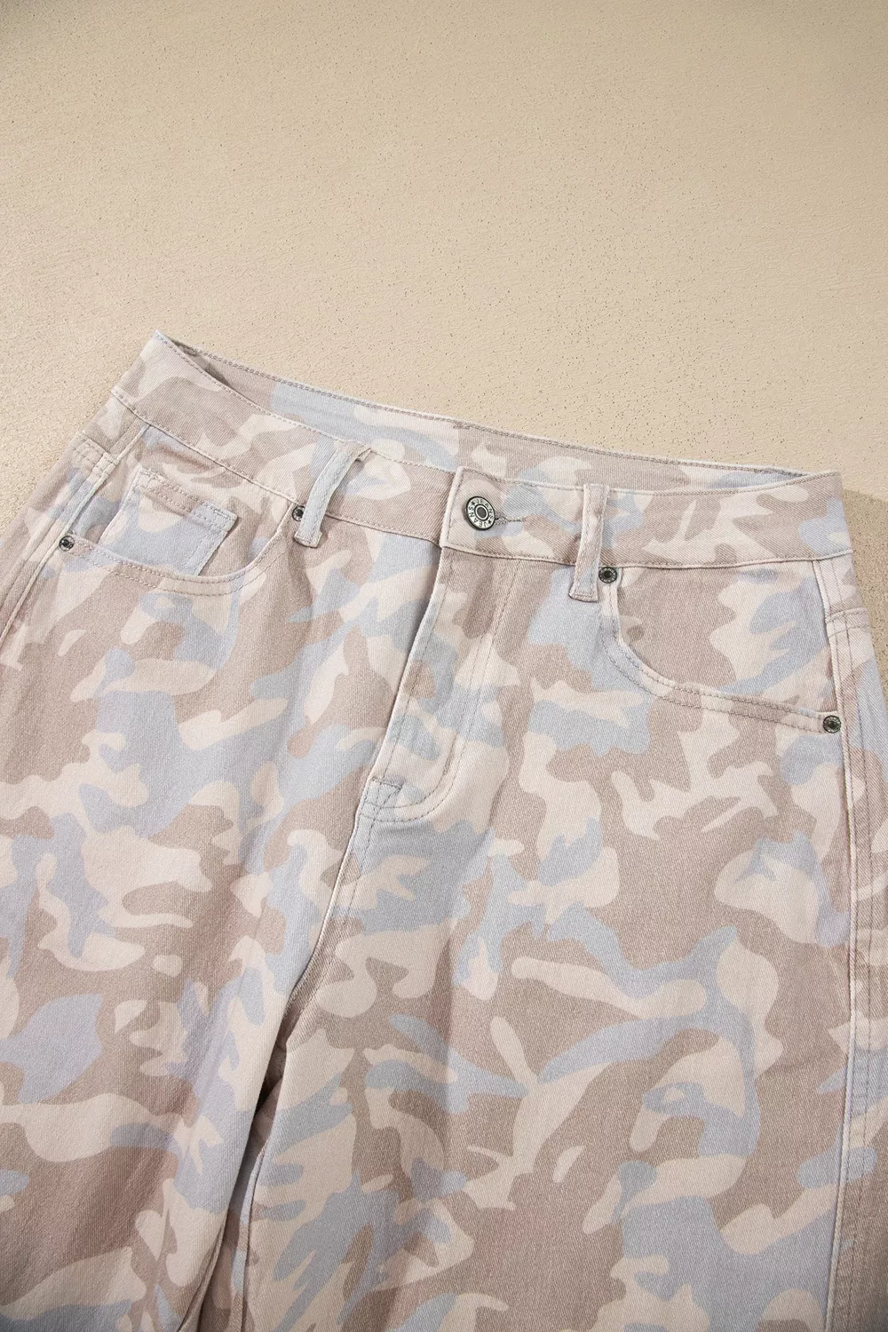 Camouflage Print Pocket Ankle-Length Barrel Jeans, image 12